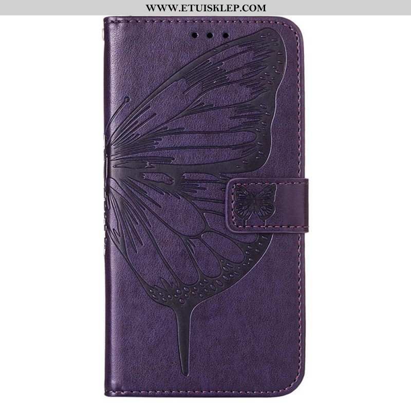 Etui Folio do Poco X4 GT z Łańcuch Motyl W Paski